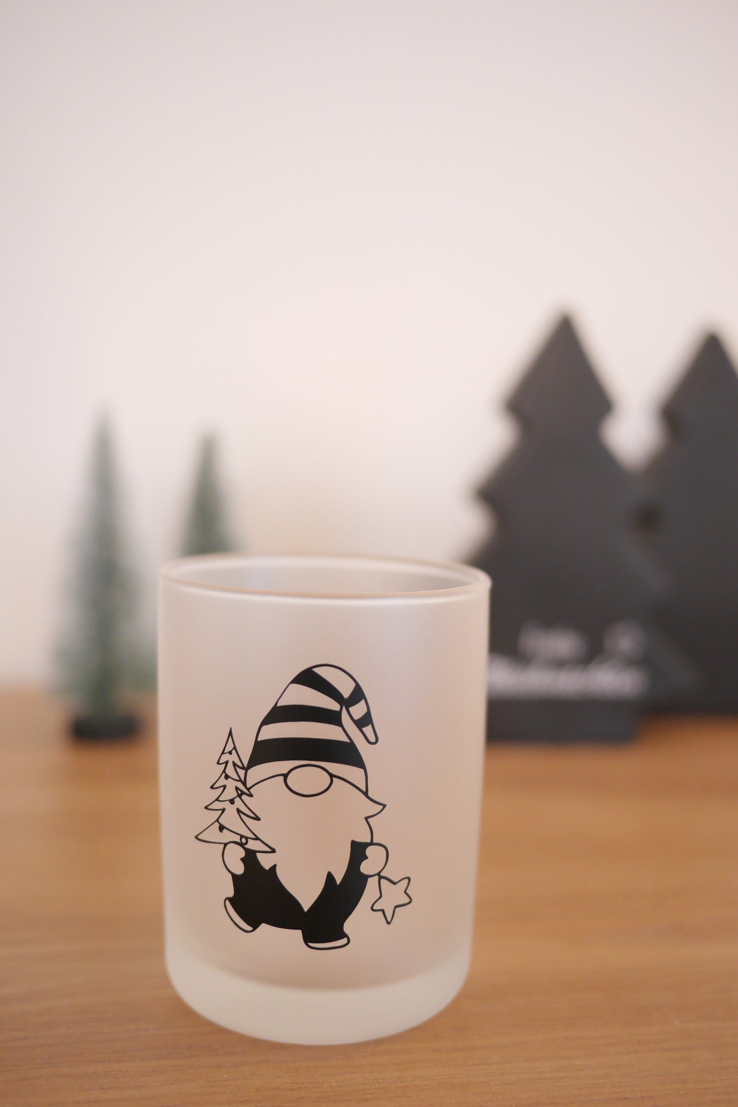 Weihnachtsgeschenk Wichtelgeschenk Teelichthalter Windlicht Wichtel Weihnachten Partytastisch Mitbringsel Milchglas