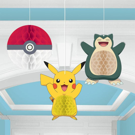 Pokemon Hängedeko Wabenball Pikachu Relaxo Pokeball