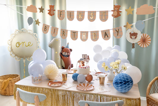 Girlande Banner First Birthday Bär Bärchen Erster Geburtstag Dekoration 