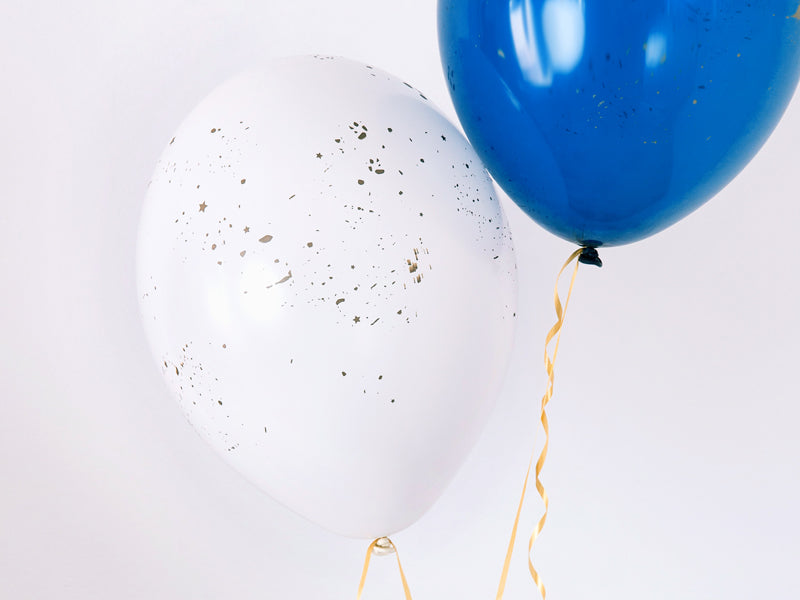 Latexballons Luftballons Weiss Gold Silvester Geburtstag
