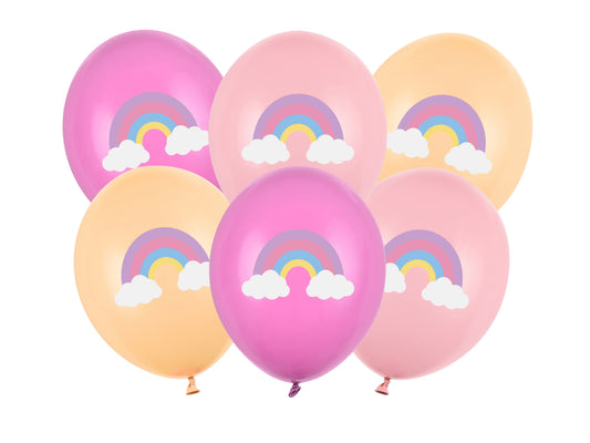 Regenbogen Luftballons Motivballons Latexballons Rainbow Pastell