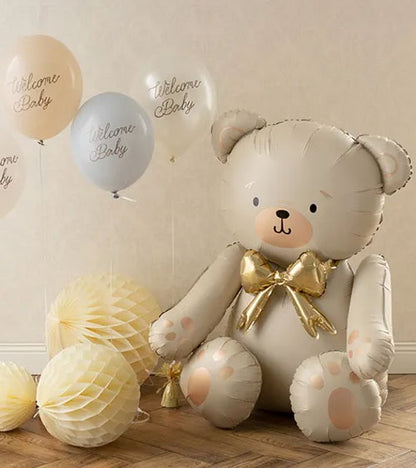 Folienballon 1.Geburtstag Babyparty Teddy Bär One Beige Creme 