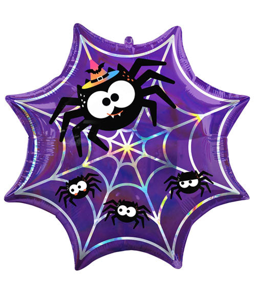 Spinnennetz Spinnen Folienballon Halloween Lila