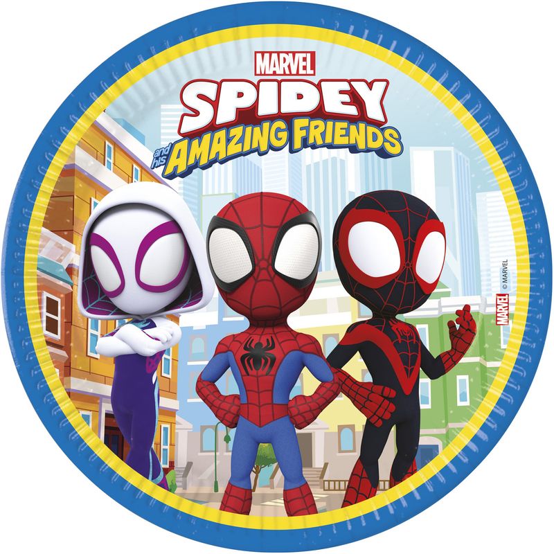Spiderman Spidey und seine Freunde Marvel Partyteller Pappteller Partydeko Geburtstag