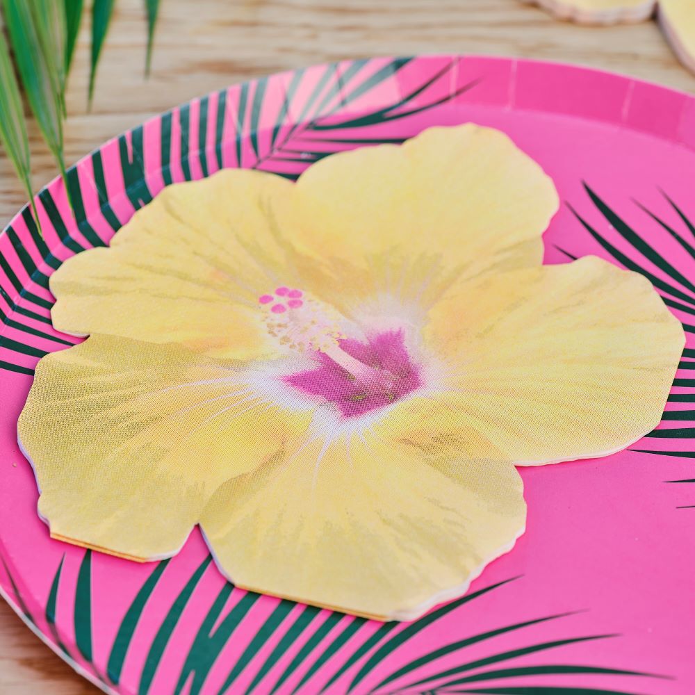Tropical Party Palmblätter Hawaiiparty Sommerparty Gartenparty Servietten Blume