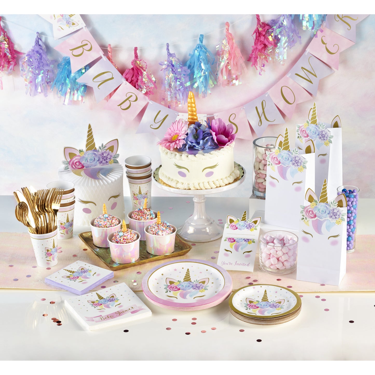 Sweet Unicorn Einhorn Baby Party Paket Set