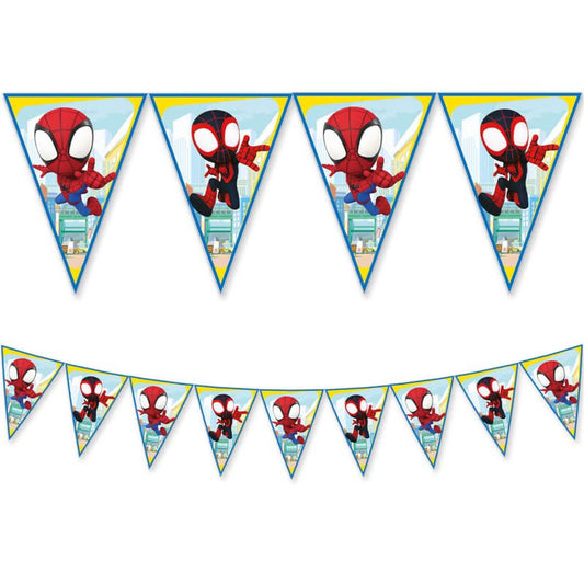Spiderman Spidey und seine Freunde Marvel Wimpelkette Banner Girlande Partydeko Geburtstag