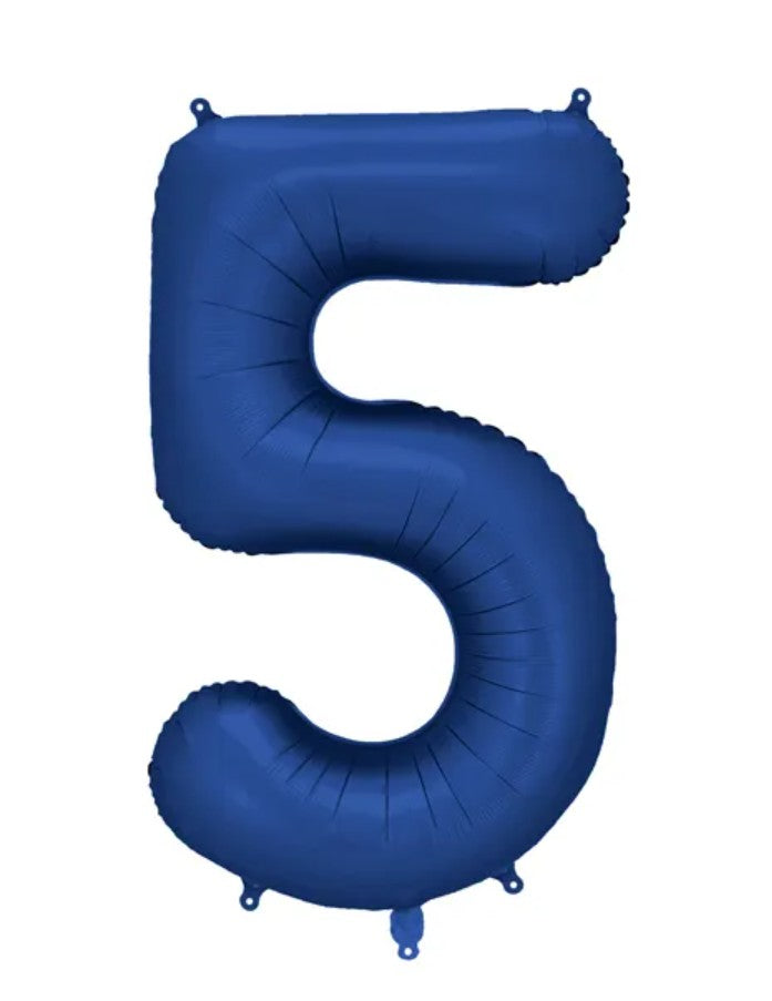 Folienballons Zahlenballons 86cm 100cm Dunkelblau Blau Matt