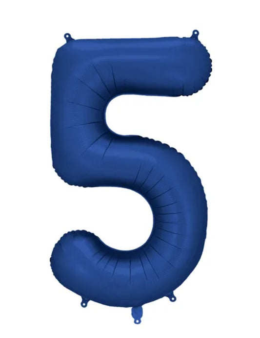 Folienballons Zahlenballons 86cm 100cm Dunkelblau Blau Matt