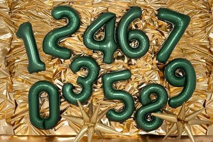 Folienballons Zahlenballons 86cm 100cm Dunkelgrün Flaschengrün Matt