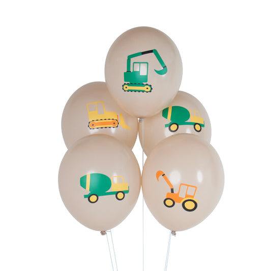 Baustellen Party Geburtstag Latexballons Luftballons Ballonmix Bagger LKW