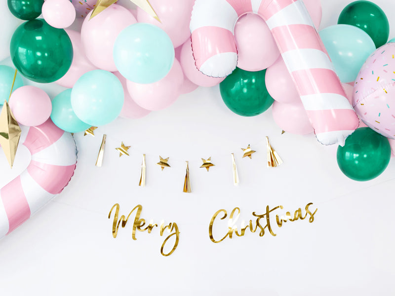 Girlande Merry Christmas Weihnachten Gold