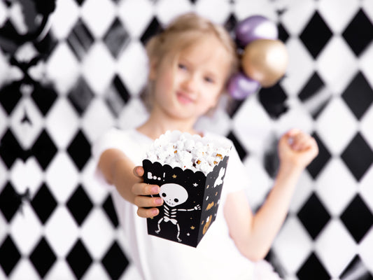 Popcorn Box Tüte Süßgikeiten Skelett Halloween