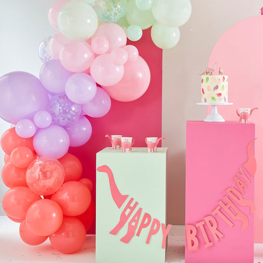 Ginger Ray Dinosaurier Geburtstag Party Paket Set Pink Rosa Mädchen