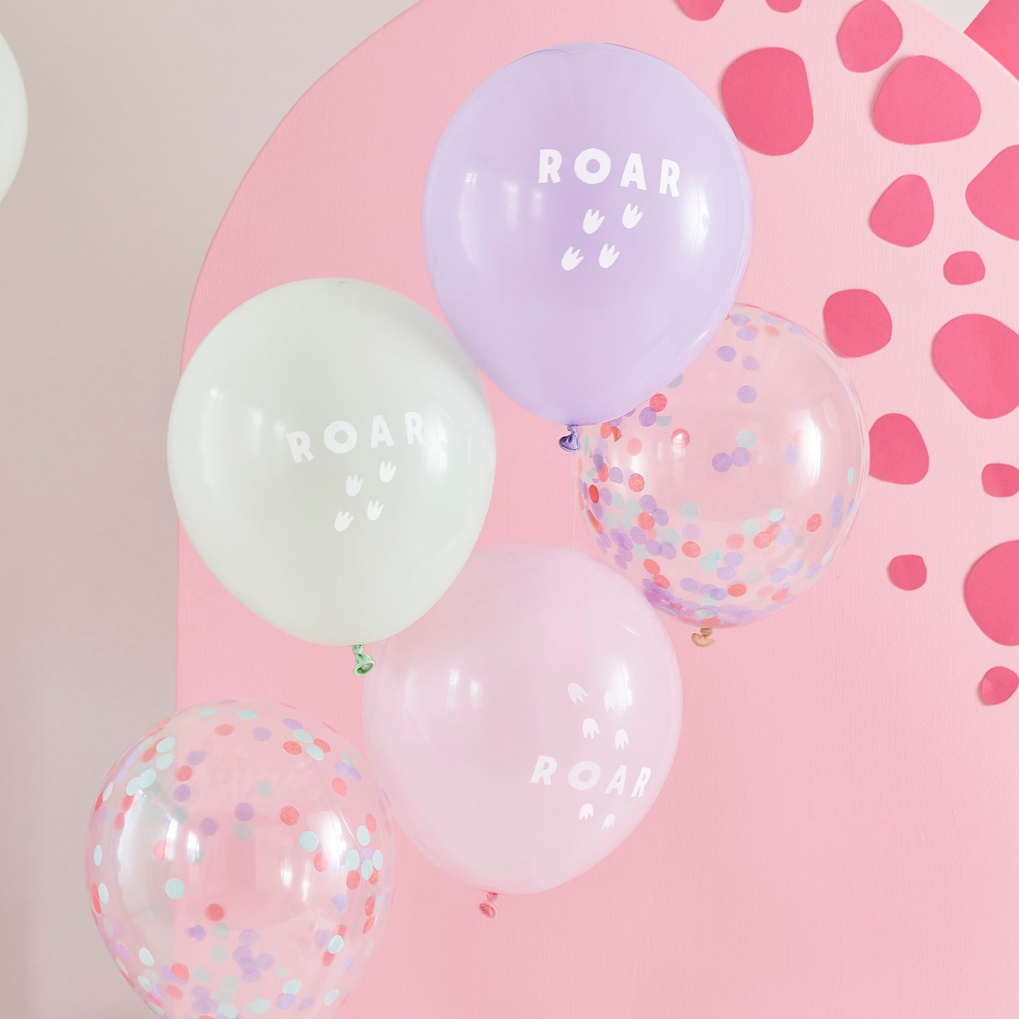 Ginger Ray Dinosaurier Geburtstag Party Pink Rosa Mädchen Latexballons Motivballons Luftballons Roar