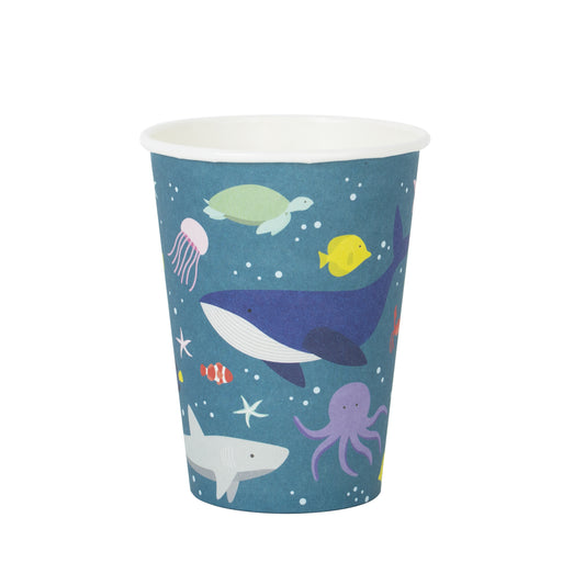 Unterwasser Party Meeres Tiere Geburtstag Partybecher Pappbecher Ocean