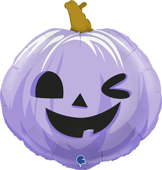 Kürbis Folienballon Lila Grabo Kürbisgesicht Gesicht Halloween