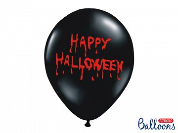 Latexballons Luftballons Ballonmix Halloween Party Schwarz Happy Halloween Schrift Rot