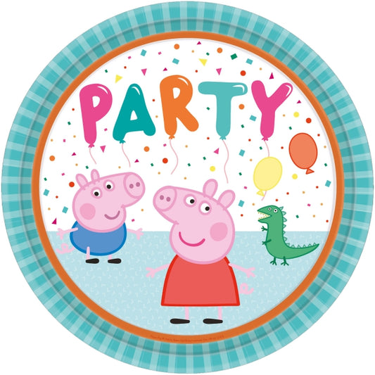 Pappteller Partyteller Peppa Pig Wutz Bunt Kindergeburtstag