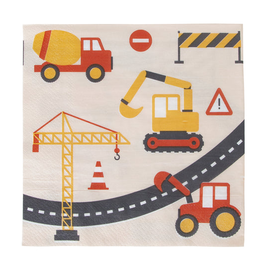 Servietten Baustelle Party Geburtstag Bagger Kran