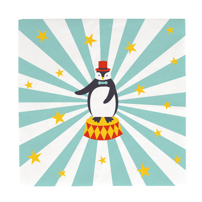 Zirkus Kindergeburtstag Servietten  Manege Pinguin