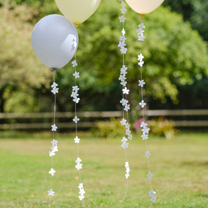 Ballonkette Ballonschwänze Blumen Blümchen Deko Luftballons