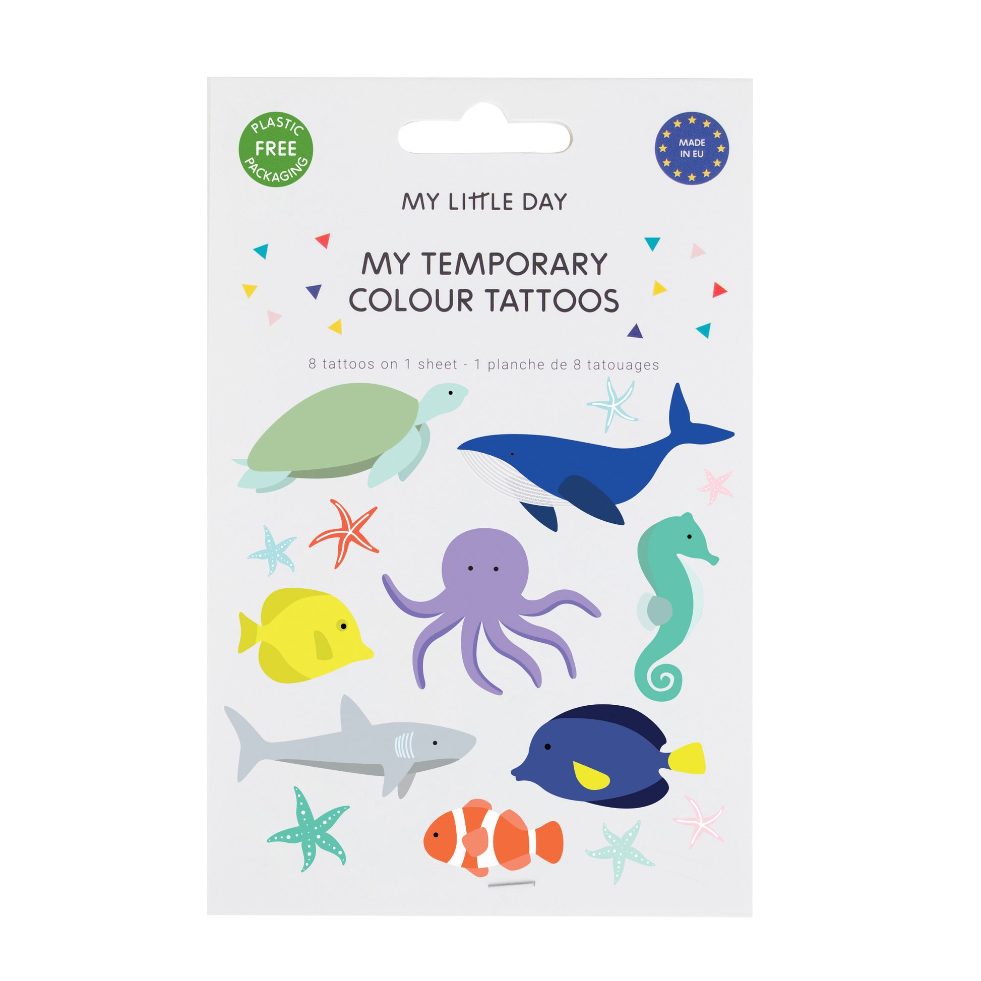 Tattoos My Little Day Unterwasser Meeres Party Geburtstag Wal Oktopus Schildkröte