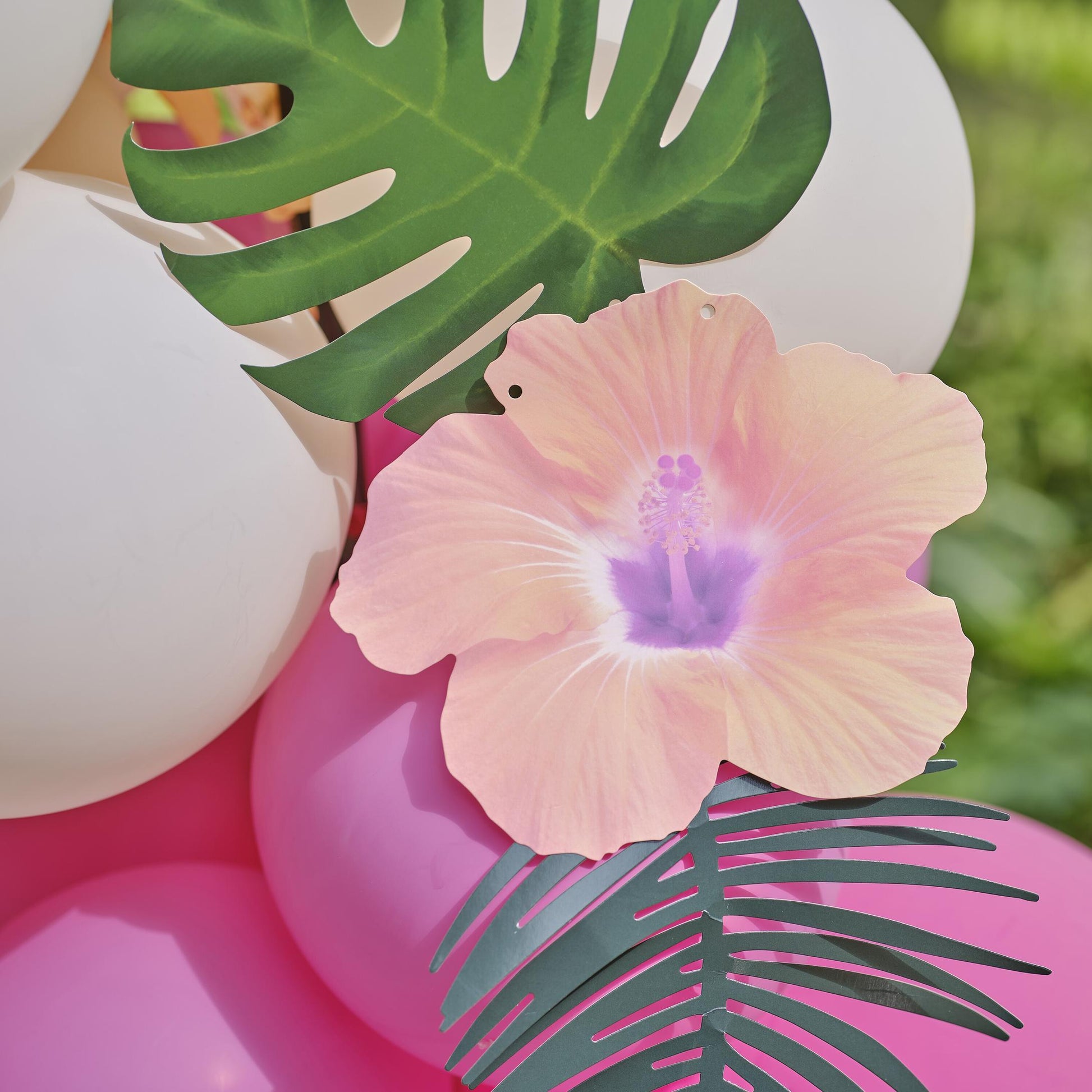 Ballongirlande Tropical Party Regenbogen Blätter