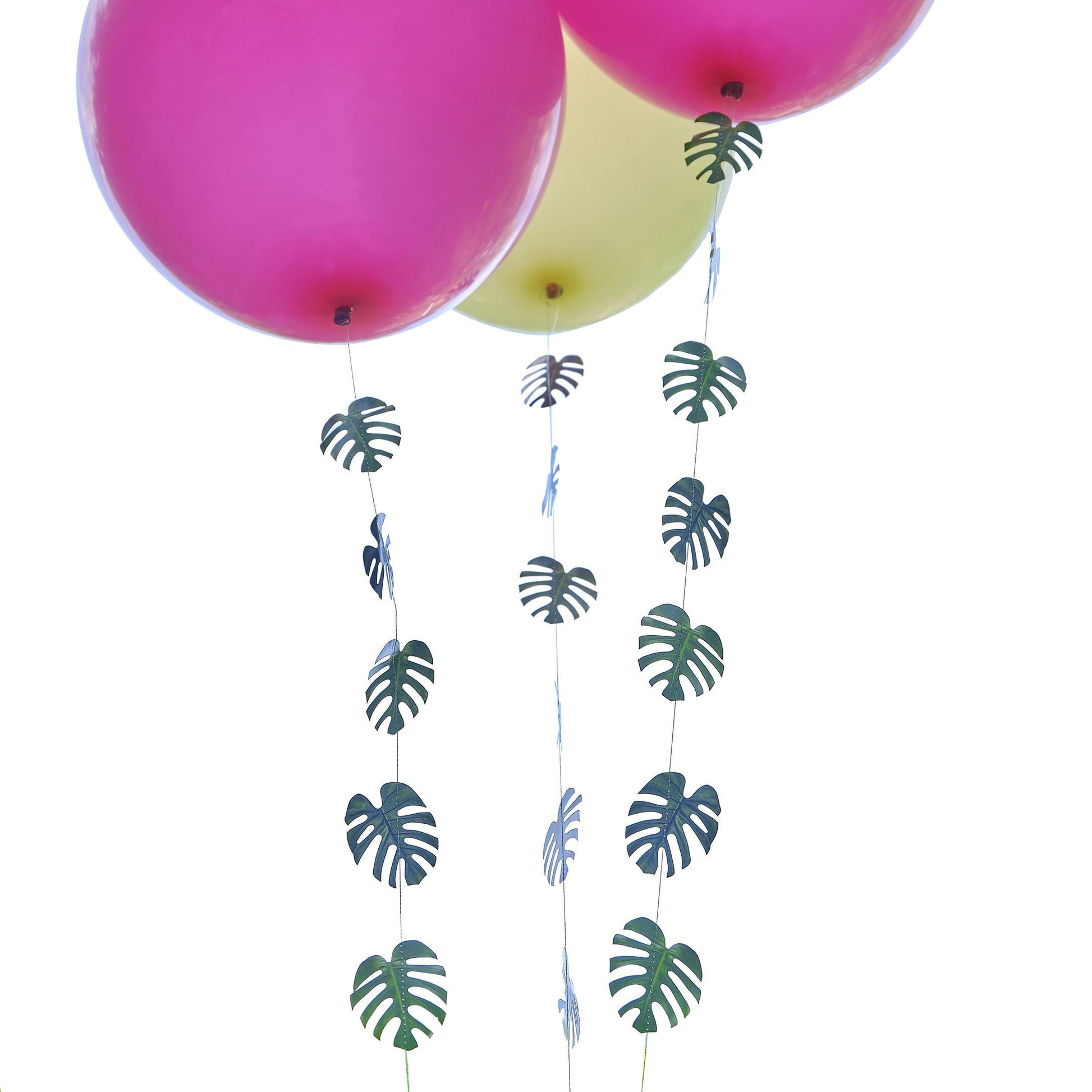 Tropical Party Palmblätter Hawaiiparty Sommerparty Gartenparty Ballonanhänger Ballonschwänze 