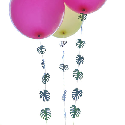 Tropical Party Palmblätter Hawaiiparty Sommerparty Gartenparty Ballonanhänger Ballonschwänze 