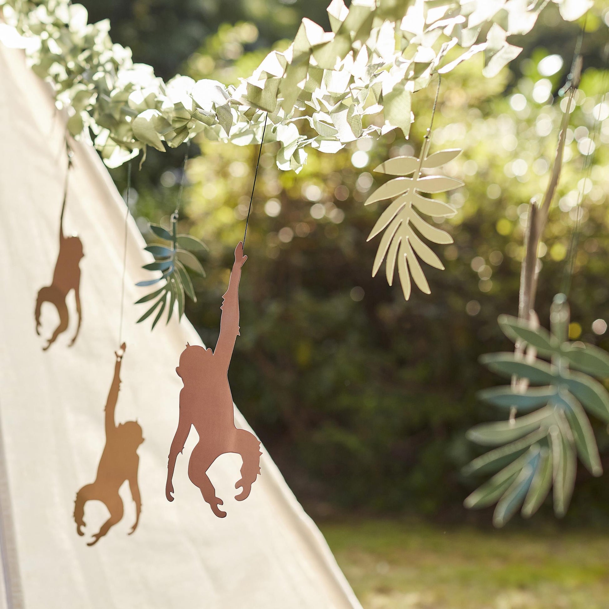 Girlande Affen Äffchen Blätter Dschungel Kindergeburtstag
