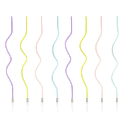 Tortenkerzen Tortendeko Kuchendeko Kerzen Pastell geschwungen curly
