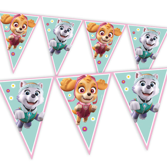 Wimpelkette Girlande Paw Patrol Girls Party Deko Skye Everest