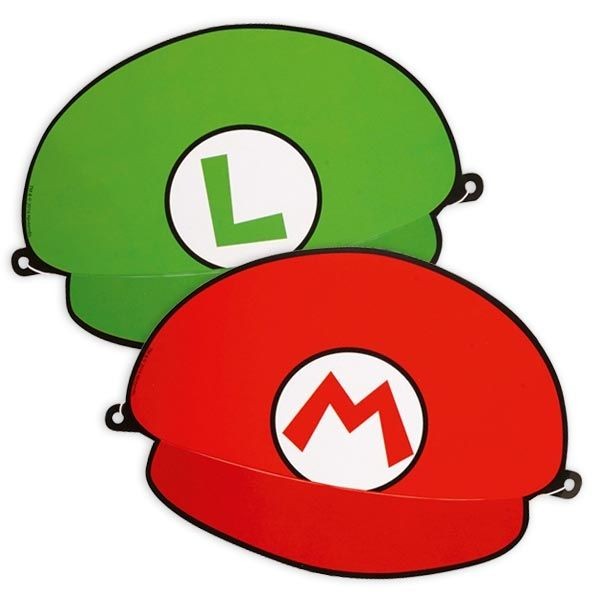 Super Mario Party Kinder Geburtstag Partyhüte Pappe Luigi