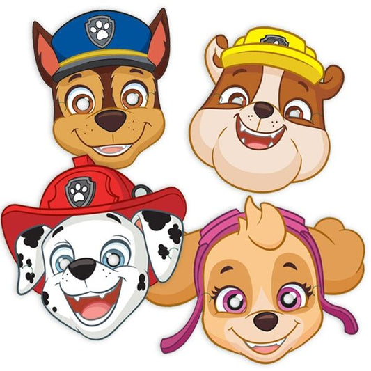 Paw Patrol Party Kindergeburtstag Marshall Chase Skye Rocky Rubble Masken