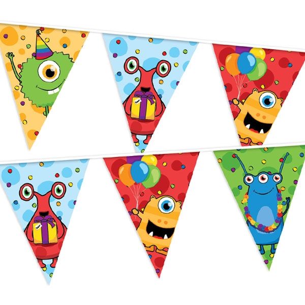 Monster Party Geburtstag Girlande Wimpelkette