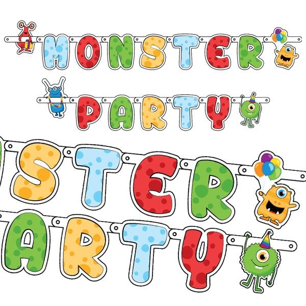 Monster Party Geburtstag Girlande Happy Birthday