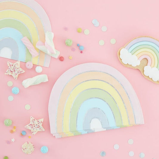 Pastell Regenbogen Servietten Party Deko