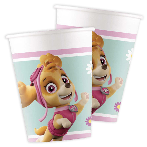 Paw Patrol Party Kindergeburtstag Deko Skye Everest Pappbecher Partybecher 