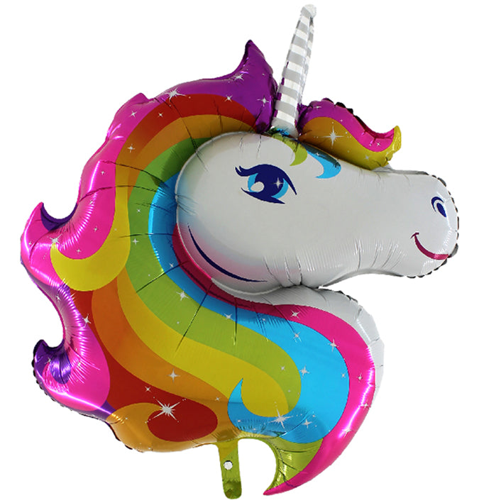 Folienballon Einhorn Kopf Party Regenbogen