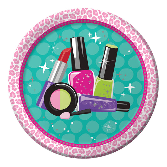 Beauty Party Pappteller Partyteller Mädels Geburtstag Schminken Nagellack Lippenstift