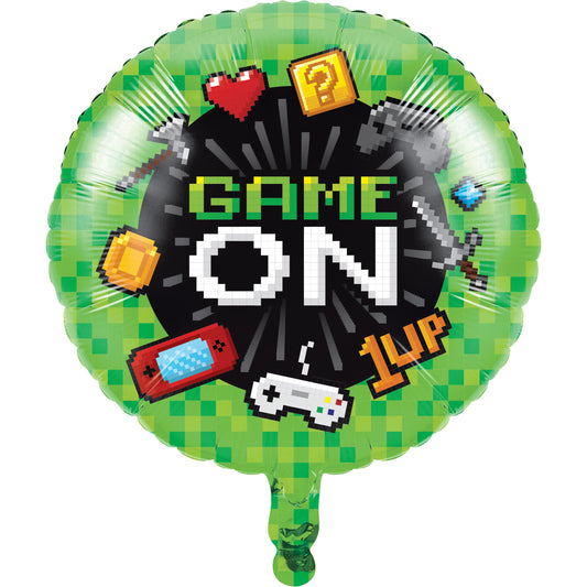 Game on Gaming Party Level up Geburtstag Teenager Folienballon Ballon