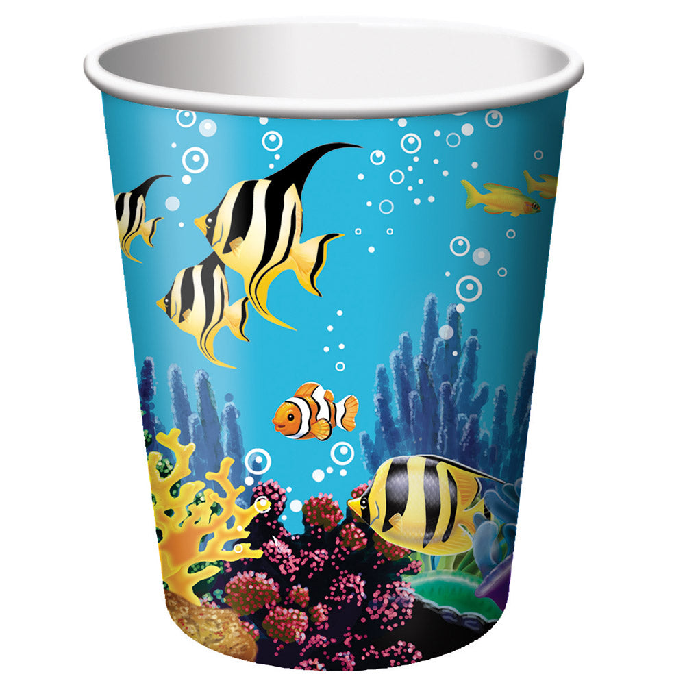 Party Geburtstag Dekoration Ocean Unterwasser Meeres Delfin Partybecher Pappbecher