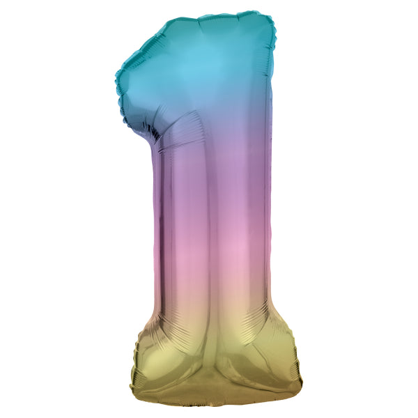 Zahlenballon Regenbogen Rainbow Folienballon 1 2 3 4 5 6 7 8 9 0 35cm 86cm