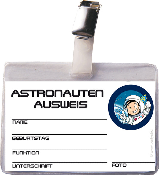 Astronauten Ausweis Weltraum Party Space