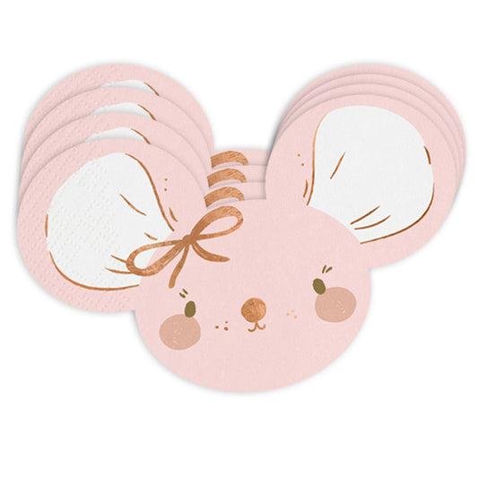 Servietten Maus Mäuschen Gold Rosa Baby Party Mädchen Babyshower 1.Geburtstag