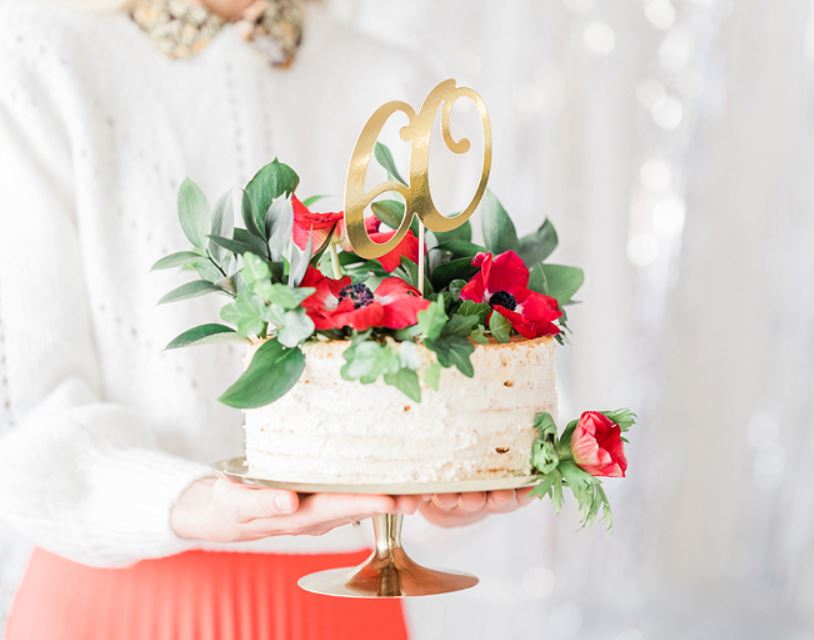 Caketopper Zahl Gold
