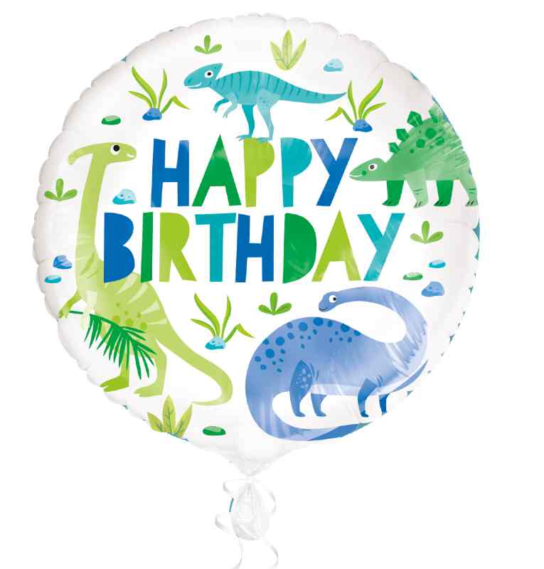 Dinosaurier Dino Folienballon Grün Blau Happy Birthday