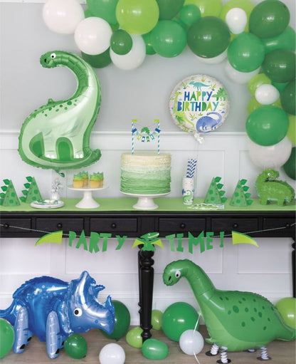 Langhals Dinosaurier Dino Folienballon Grün