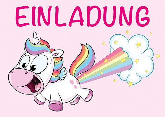 Einladung Einhorn Party Kindergeburtstag 